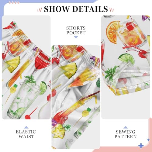 ZZKKO Summer Cocktails Watercolor Boys Pants for Kids Jogger Pants with Pockets S-XL4