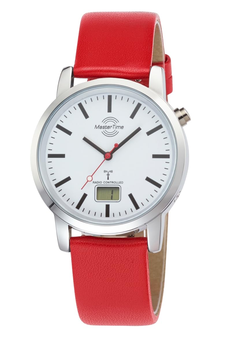 Master Time Funk Quarz Herren Uhr Analog mit digitalem Datum mit Leder Armband MTGA-10917-11L
