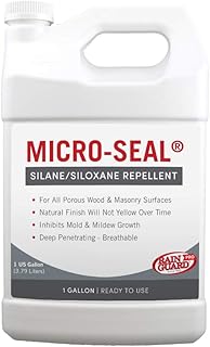 RAIN GUARD PRO-CR-0356 Micro-Seal 1 Gal Clear Penetrating Silane Siloxane Professional Grade Water Repellent Sealer – Water Based Concrete Sealer, 10 Yr Warranty