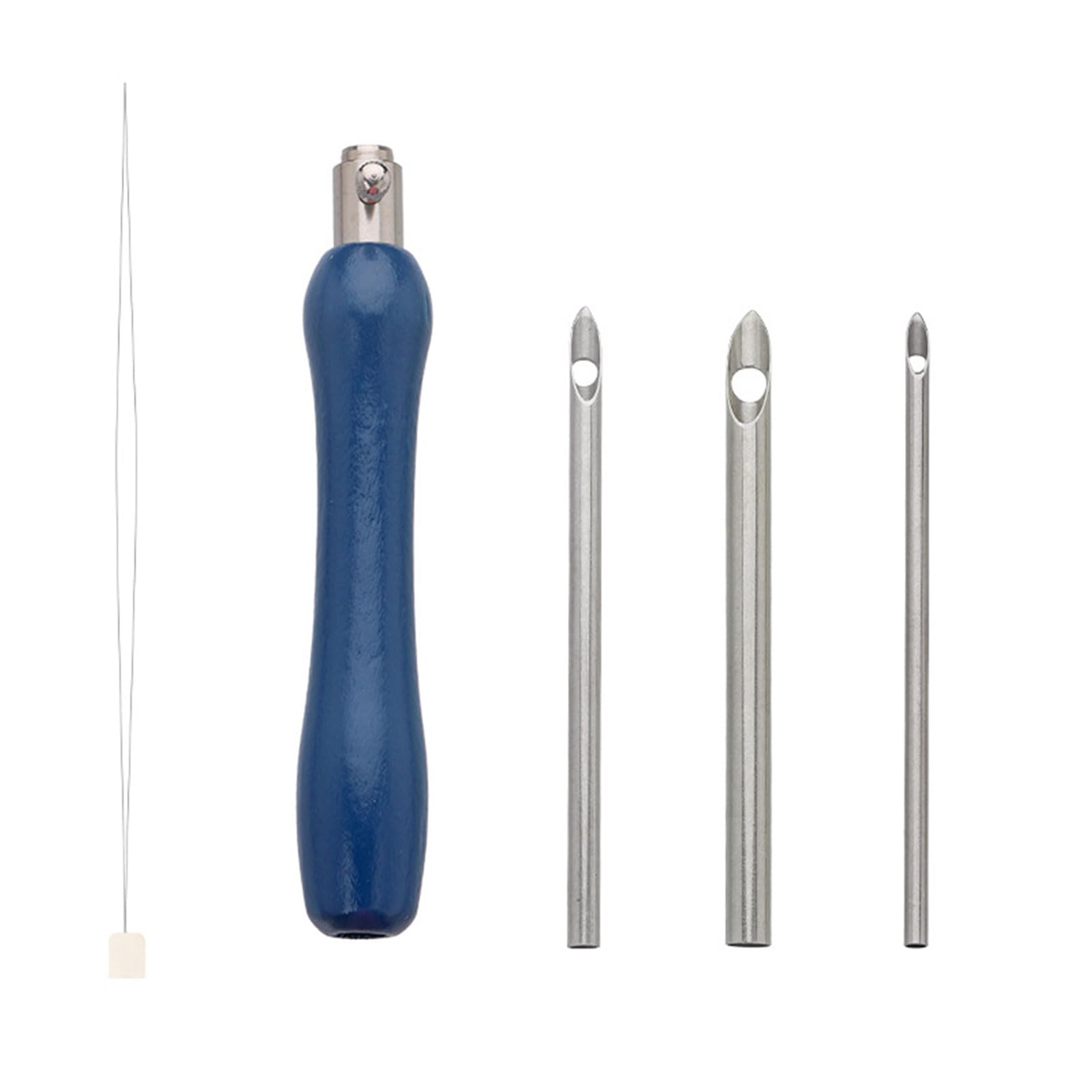 Jazuaiao 5 Set Adjustable Punched Needle Tool Set 2/3 / 5mm Embroidery Pen with Interchangeable Head Needle Pen Needlework Tool