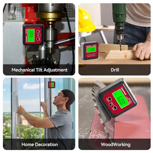 GemRed Digitaler Winkelmesser mit Magnetfuß, LCD Display Digitale Wasserwaage, Wasserdicht Neigungsmesser Bevel Box, Winkelmessgerät Inklinometer für Holzarbeiten, Bau, Dekoration (Batterie enthalten)