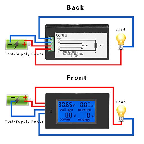 Image of PEACEFAIR PZEM-031 DC 6.5-100V LCD Digital Electric Power Energy Voltage Current Meter