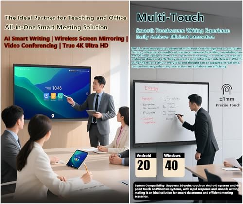 Image of FL Series 4K UHD Smart Interactive Display Panel for Business & Education - 55 inch 65 inch 75 inch 86 inch 98 inch 110 inch Options, Mobile Stand Sold Separately (75in-i7+Android)