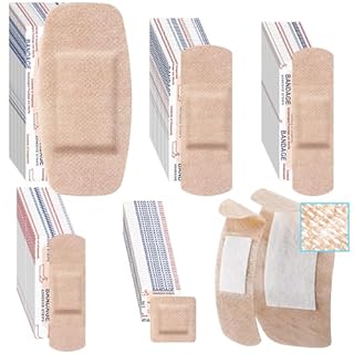 Funtery 100 Pcs Silicone Bandages Assorted Sizes Sensitive Skin, Painless Removal Silicone Bandages for Fragile Sensitive Skin Elderly Painless Removal Delicate(5 Size,Square)