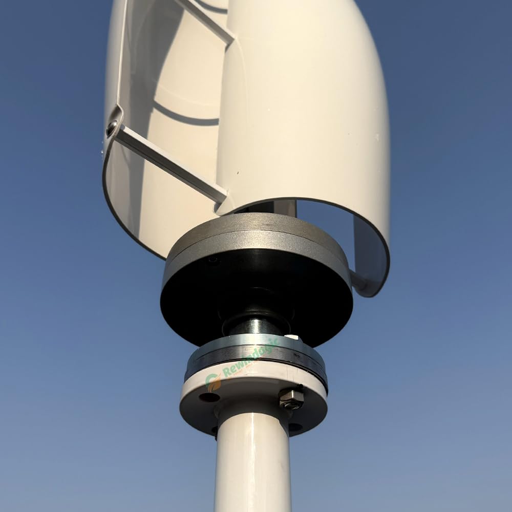 800W vertikale Windkraftanlage 12V 24V 48V Windgenerator freie Energie Windmühle Windturbine mit Regler Windräder für Heimgebrauch Garten Boote (48V-Weiß)