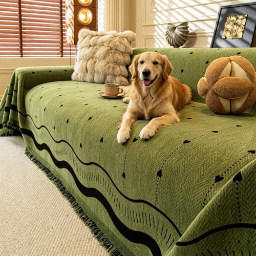 Housse de canapé chenille boho anti-griffures pour chiens et chats - 2