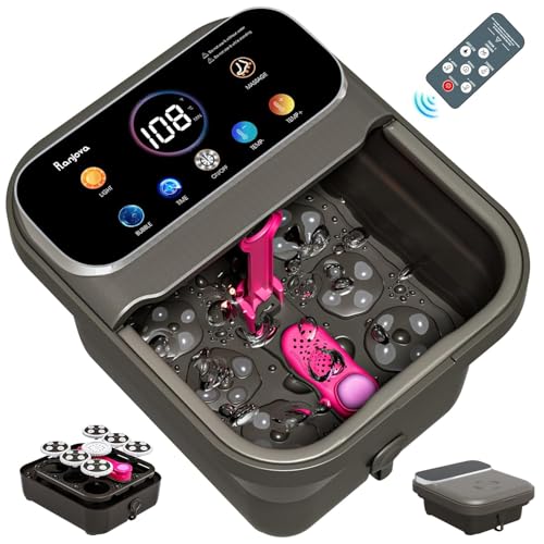 Ranjova Foot Spa Electric Rotary Massage, with Touchscreen Pro Color Display, Collapsible Foot Bath...