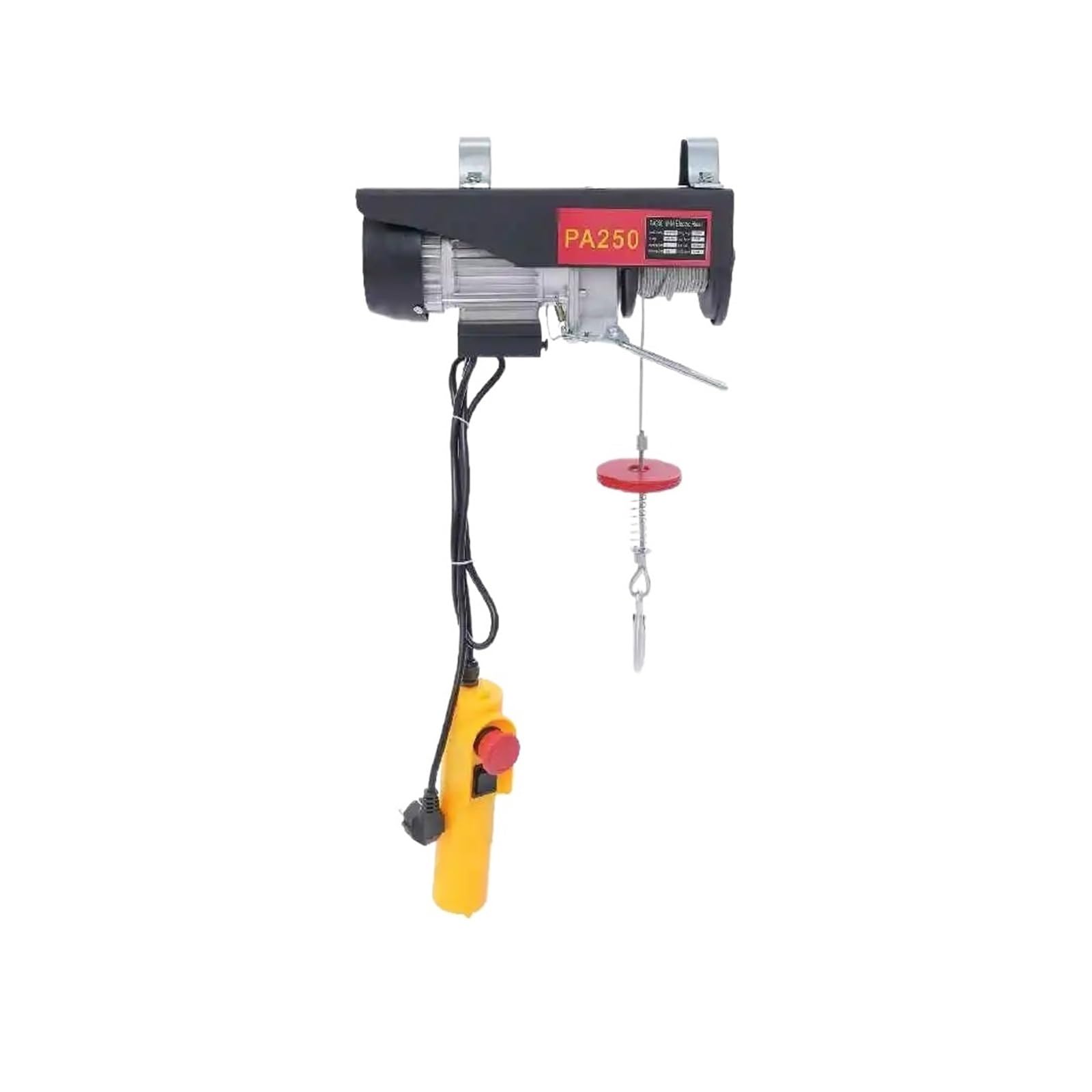 Elektrische Winden Elektrischer Hebezeug Elektrische Hebemaschine, 550 W, 250 kg, kabelgebundene Fernbedienung, robuste Seilwinde, Aluminiummotor-Hebewerkzeug