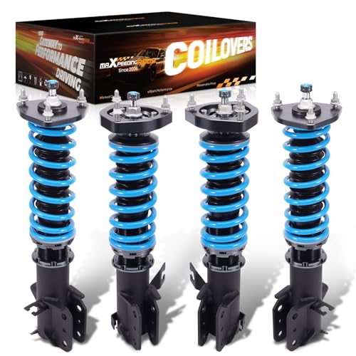 maXpeedingrods Coilover for Nissan Sentra B13/N14 1991-1994, 24 Levels Damper Adjustable Coilovers Suspension Kit Strut, Height Adjustable T6 Upgraded Lowering Kits Blue
