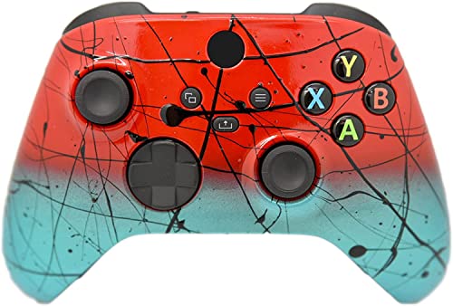 Image of Hand Airbrushed Fade Custom Controller Compatible with Xbox Series X /S & Xbox One (Series X /S Red & Teal)