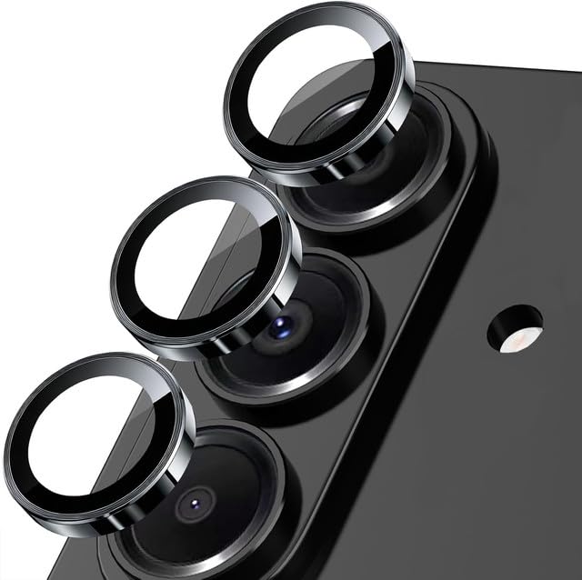 Image of Skinomi Camera Lens Protector Compatible For Samsung Galaxy S26 / S26 Plus [Anti-Scratch] Premium Tempered Glass Film Aluminum Alloy Lens Ring Cover- Black Titanium