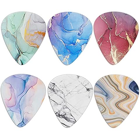 Howilath Marble Guitar Plectrums for Your Acoustic,Electric,or Bass Guitar 0.96 mm Unique Guitar Gift For Bass Cover