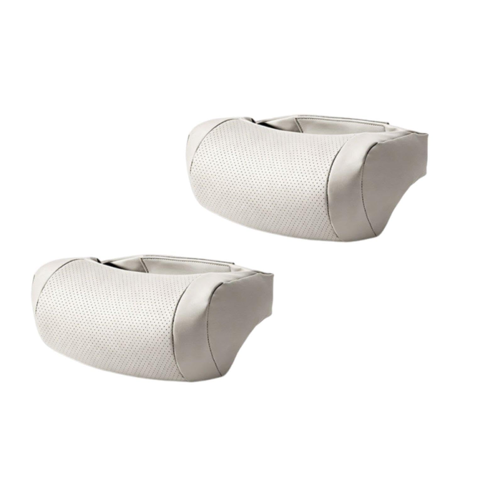 PEXORVA Nappa Leather Headrest Pillow Breathable Car Headrest Gentle Padding and Comfortable Neck Support for Long-Distance Drivers, Road Trips White a Pair|Travel| Travel Accessories| Travel Pil-image-36