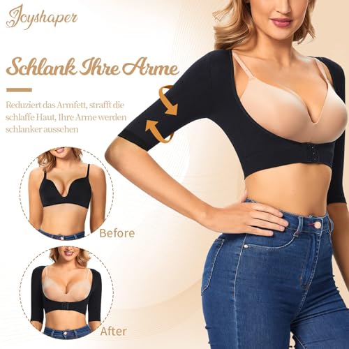 Joyshaper Femme Manchons de Compression Bras Haut Sculptant Femme Bras Manches Haut Corps Gilet de Compression Maintien Dos Épaule Dorsale Noir#1 L – vue 2