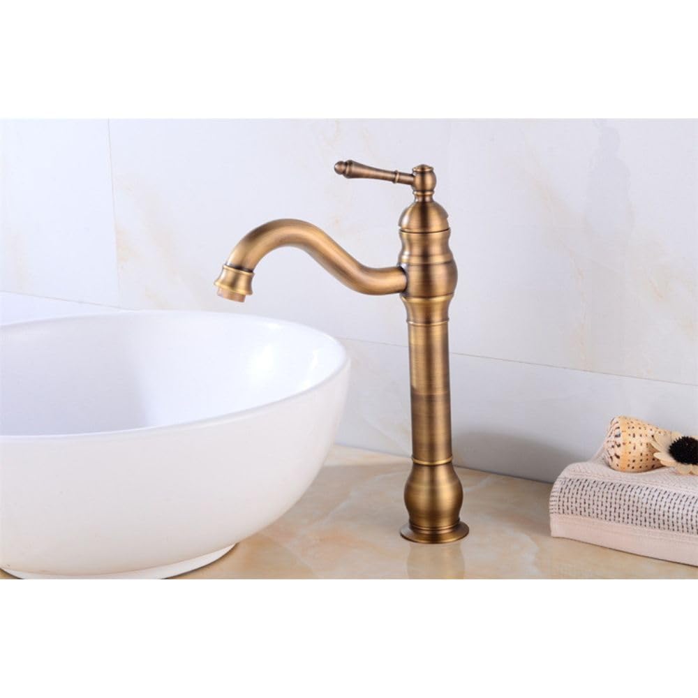 Retro Latón Grifo Agua Suam - Color Dorado Grifería para Cuarto de Baño Lavabos O Invitados Wc