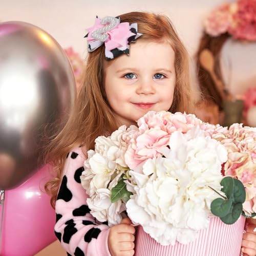 Pinzas para cabello con lazo rosa para bebés, pack 2 miniatura 5