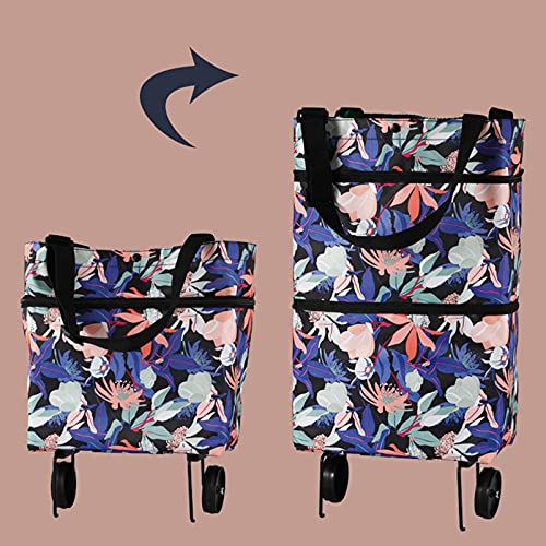 TTWLJJ Faltbarer Einkaufstrolley, Mit Rollen, Leichter Einkaufswagen Mini Leiser Einkaufswagen Multifunktionaler… – Bild 5