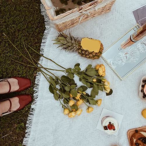 Tapete de Piquenique, Cobertor de Piquenique Lavável na Máquina Moderno para Parques (Branco 180x180