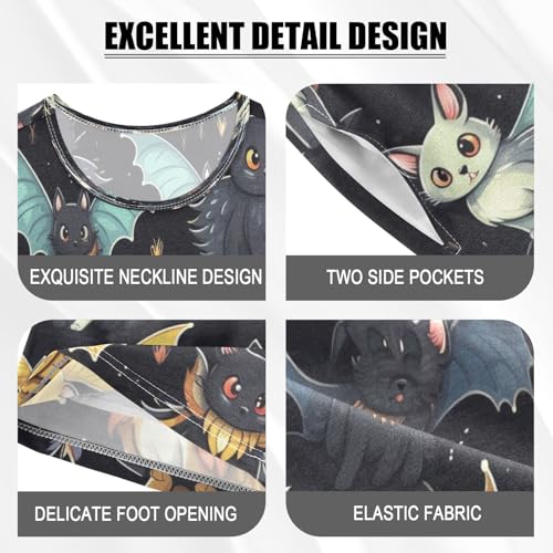 Cat Bat Kids Pjs Set Boys Girls Summer Short-Sleeve Sleepwear Pajamas 2PCS4