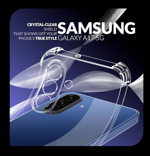 Image of ShieldTech TPU Back Cover Case + Tempered Glass for Samsung Galaxy A17 5G | Transparent Mobile Phone Back Cover Case with Screen Protector for Samsung Galaxy A17 5G | Transparent Back Cover