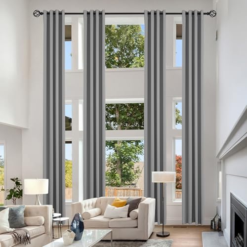 KNEOQIT Blackout Curtains 52"x132" Grommet Gray