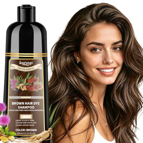 Brown Hair Dye Shampoo for 100% Gray Hair Coverage