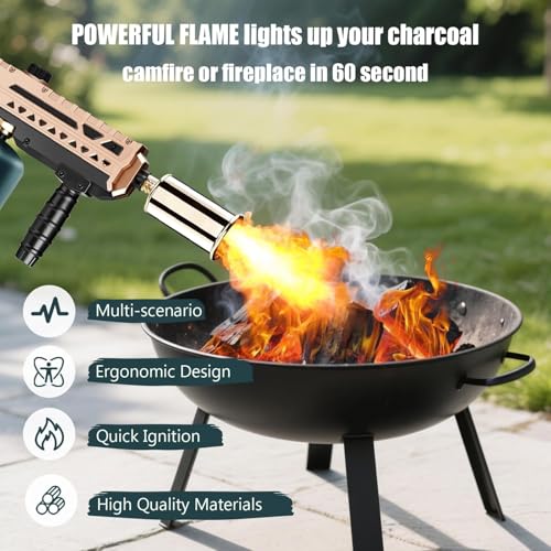 Image of ARTFLAMM Flame Thrower Gun - Propane Cooking Torch Grill Lighter - Adjustable Flamethrower - Powerful Torch for BBQ, Campfire, Charcoal Wood, Weed (Tank Not Included)