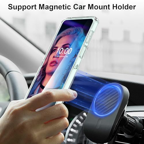 Designed for Galaxy Z Flip 7 FE/ 6 Case with Ring Kickstand (Work with Magnetic Car Mount) Compatible with Samsung Flip 6 Sim Protective Phone Case Clear Cover for Z Flip 6 5G - Clear - image 4
