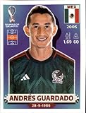 2022 Panini World Cup Qatar Sticker #MEX13 Andres Guardado Group C Mexico Mini Sticker Trading Card