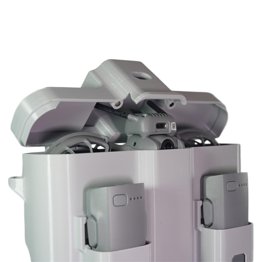 Scatola portaoggetti per DJI Neo 2, custodia protettiva rigida in plastica anti-pressione, portatile, con coperchio aperto, organizer per drone Neo 2, antenna e batterie
