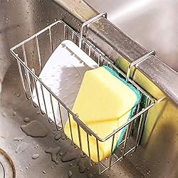 Cesta Para Fregadero Redondo Perfetsell Organizador Fregadero Colgar Porta Estropajos Cocina Acero Inoxidable Organizador Cocina Fregadero Soporte de Esponja para Fregadero de Cocina, Cesta Fregadero Acero