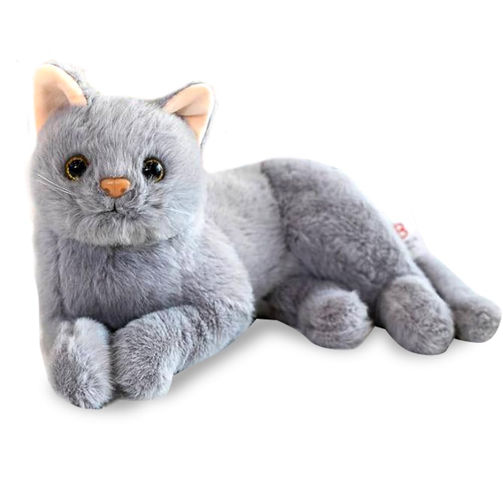 KAOVCXR Cat Plush Soft Toys, Cat Stuffed Animal Plush Simulation Cute Realistic Doll, Pillow Soothing Hugging Sleeping, Birthday Gifts Present Party Favors For Boys And Girls, 26cm