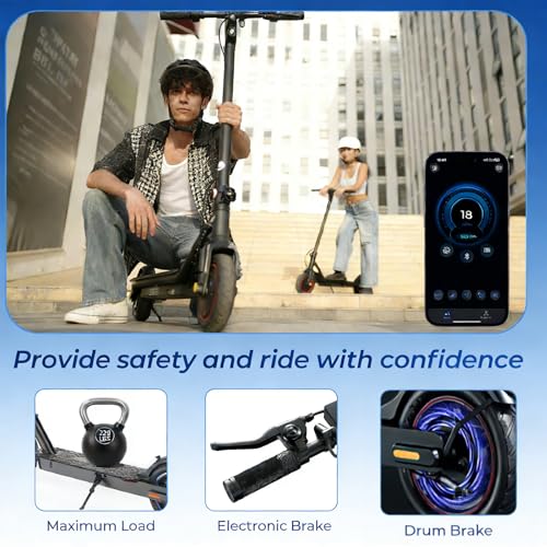 Image of Electric Scooters - Electric Scooter Adults, 1200W /1000W /500W Motor, 28 /25 /21 /18 MPH Top Speed, 10'' /8.5'' Tires, 28 /25 /23 /21Miles, APP Control E Scooter for Teens