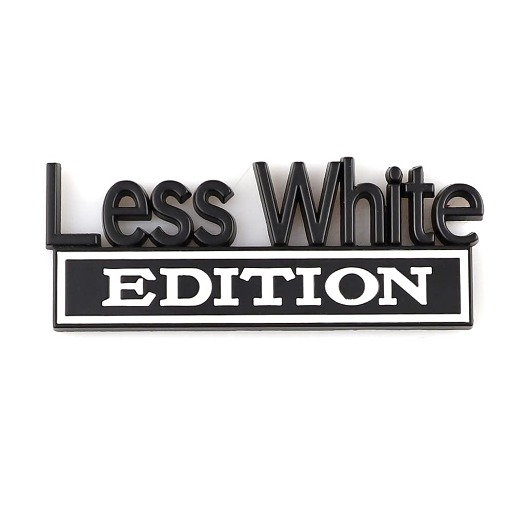 Less White Edition Emblem Car Side Rear Front Hood Trunk Door Fender Bumper Metal Badge 3D Decal Sticker Fit for F-150 F250 F350 Silverdo 1500 2500 Sierra GMC Chevy Car Truck SUV (Black White)