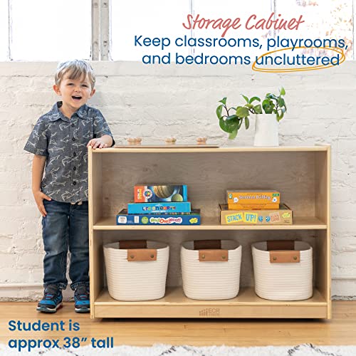 Ecr4Kids 2-Shelf Mobile Storage Cabinet, Classroom Furniture, Natural #TOP3