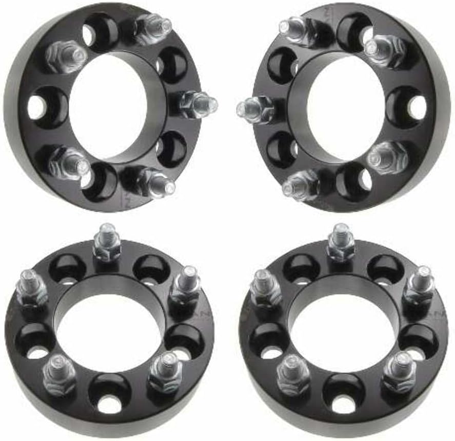 1.25" 5x4.5 Wheel Spacers - Fits Mitsubishi Fits Chrysler Fits Dodge Vehicles - 1.25 Inch (32mm), 5x114.3, 12x1.5 Studs - Set of 4 - Black