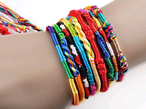 Yoogeer 50pcs Wholesae BULK Jewelry lots Colorful Braid Friendship Cords Strand Bracelet - Image 3