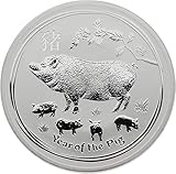 lunar gold 1/2 oz  Perth Mint Silbermünze Australien 2019 - Lunar II - Year of The Pig (Schwein) - 2 Unzen (2 oz) - Prägefrisch - einzeln in Münzkapsel verpackt