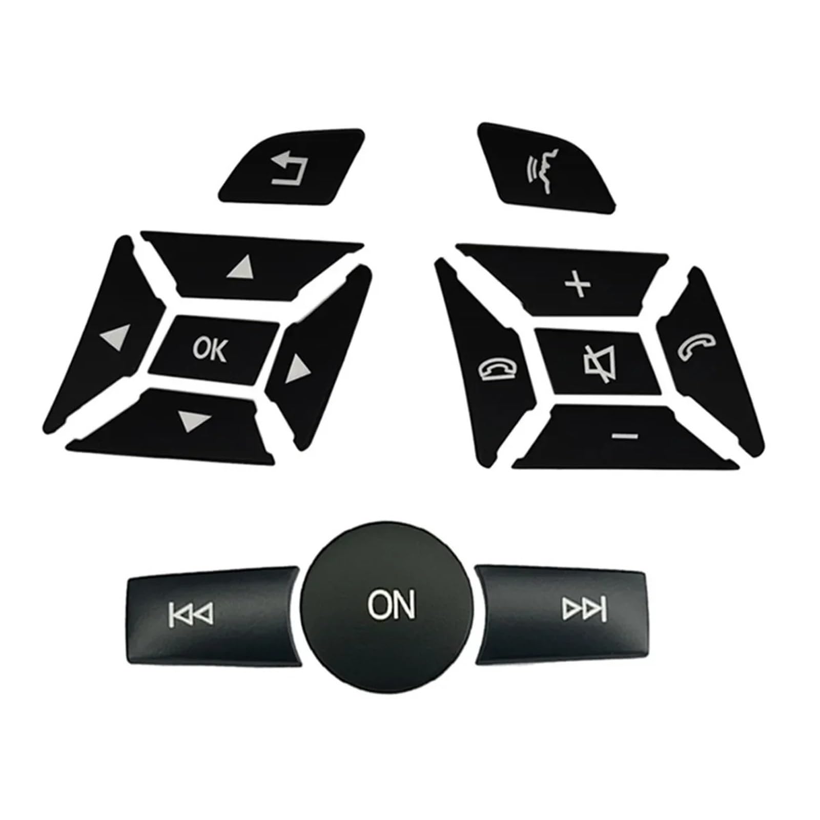 Interior Button Decals Compatible with Benz for GLA180 GLA200 GLA250 GLA45 2013-2015 Car Steering Wheel Button Multimedia Volume ON Switch Trim Cover Sticker(Black)
