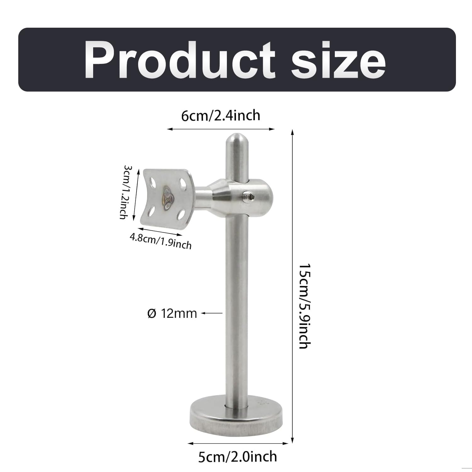 Soporte Pasamanos Ajustable Acero Inoxidable, 2 Piezas Soportes Baranda Barandilla Pasamano, Barandillas Accesorios Escaleras, para Protección de Seguridad en Escaleras, Pasillos, Baños etc