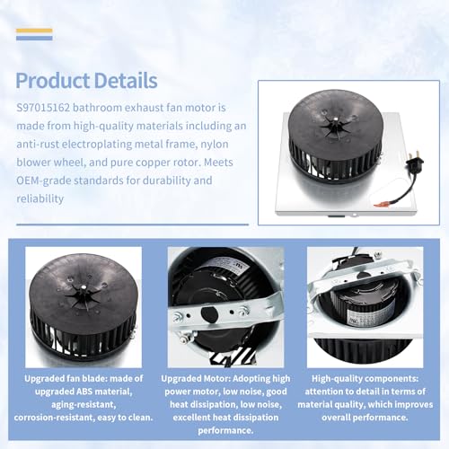 Conjunto de motor de repuesto compatible con ventiladores de extracción para baños Broan NuTone, modelo HD80L-D, 20 W, 115 V, 80 CFM, 2,5 sones miniatura 4