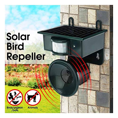 Expulsor de aves Repelente ultrasónico al aire libre accionado solar del jardín del ratón del perro del gato de plagas de aves Rata sensor PIR repelente de mantener a los animales lejos Apto para gran