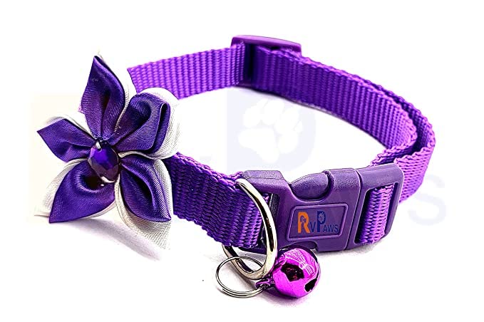 Pups&Pets Pets Flower Design Cute Collar | Adjustable Safety Bow tie with Bell | Attractive Neck Collar for Puppies and Cats (X-Small, 10 MM, Purple) (B0BY5B5TNJ) Amazon Price History, Amazon Price Tracker