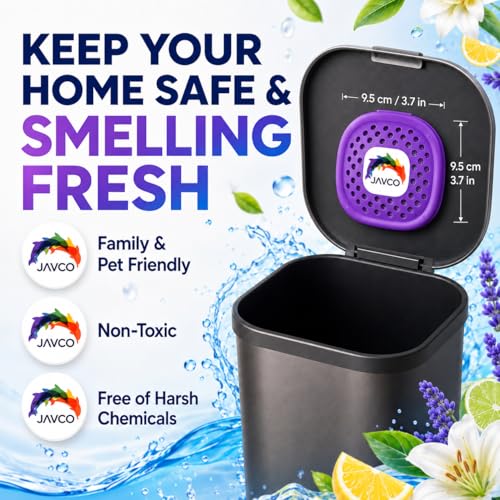 Image of Trash Can Deodorizer & Odor Eliminator 4 in 1 - Garbage Can Deodorizer, Activated Charcoal Stick-On Odor Absorber for Garbage Cans = Up to 12 Months Freshness