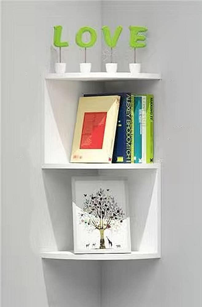 Amazon｜壁を傷つけない ウォールシェルフ 天然木 三角コーナー