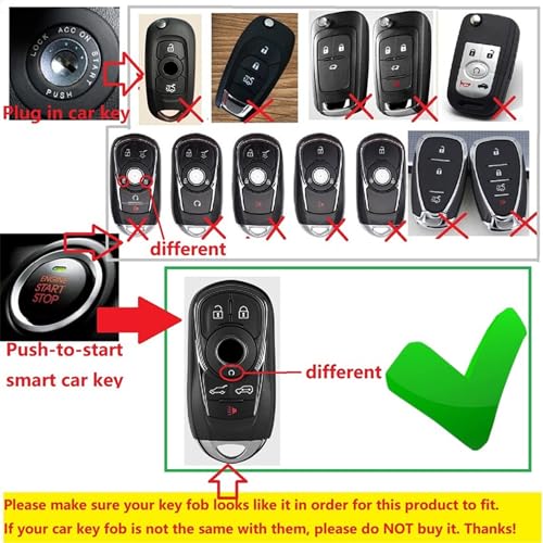 Coque de clé Buick GL8 en carbone véritable noir - Un cadeau idéal pour passionné auto - 2