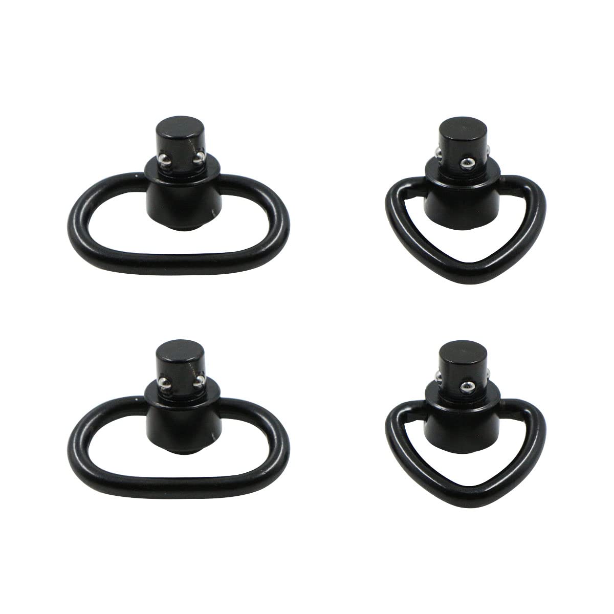 Qd Push Button Sling Swivel Girevoli Mount Girelle Clip Loop Strap Sgancio Rapido 1.25 Pollici Tattica Heavy Duty Fibbia Per Cinghie Tattiche Fionda Cintura For Rifle Pacchetto(4 Pezzi)