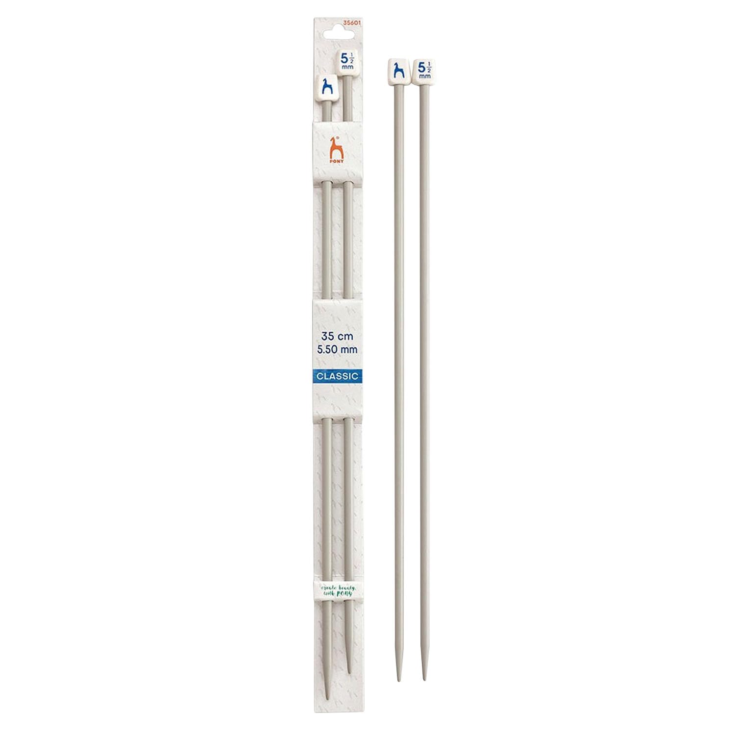Pony Grey Classic Aluminium Single Pointed Knitting Needles 35Cm 5.5Mm - 1 Piece