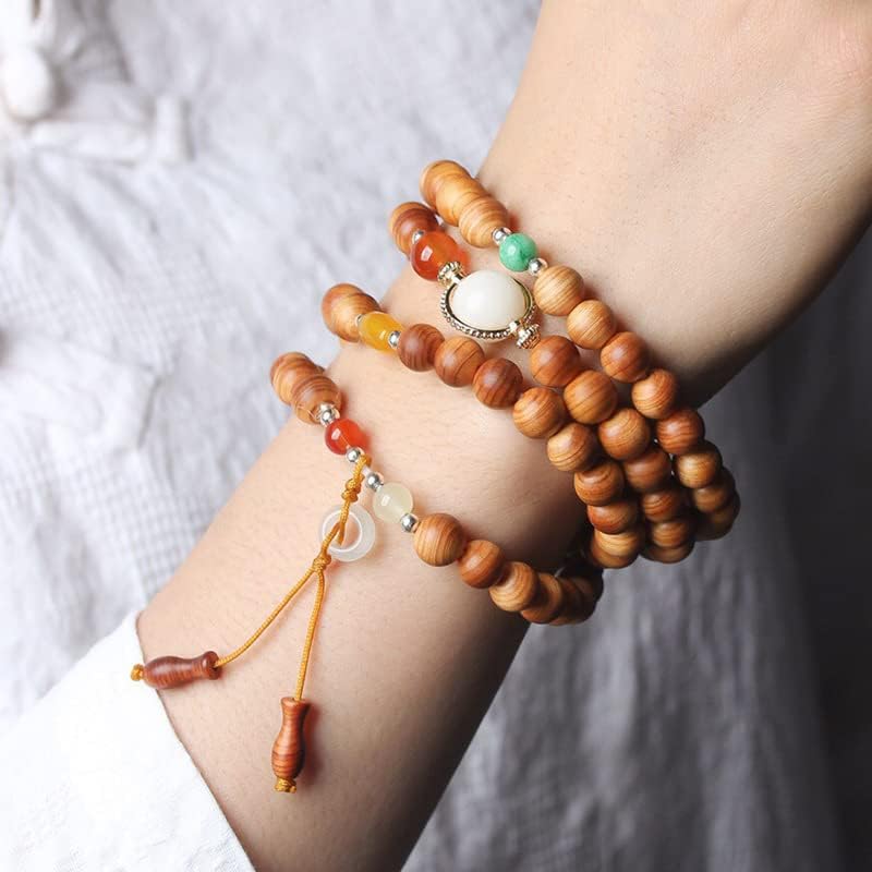 陈化崖柏缤纷款手链装饰念珠装饰0.8×108颗男女文玩(0.8×108颗)