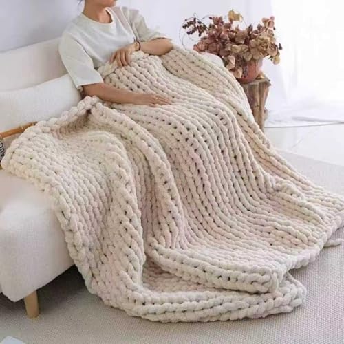 Image of Chunky Chenille Yarn for Hand Knitting 8 Jumbo Pack Jumbo Chunky Yarn for Hand Soft Blanket Knitting, Bulky Thick Fluffy Yarn for Crocheting (Khaki)